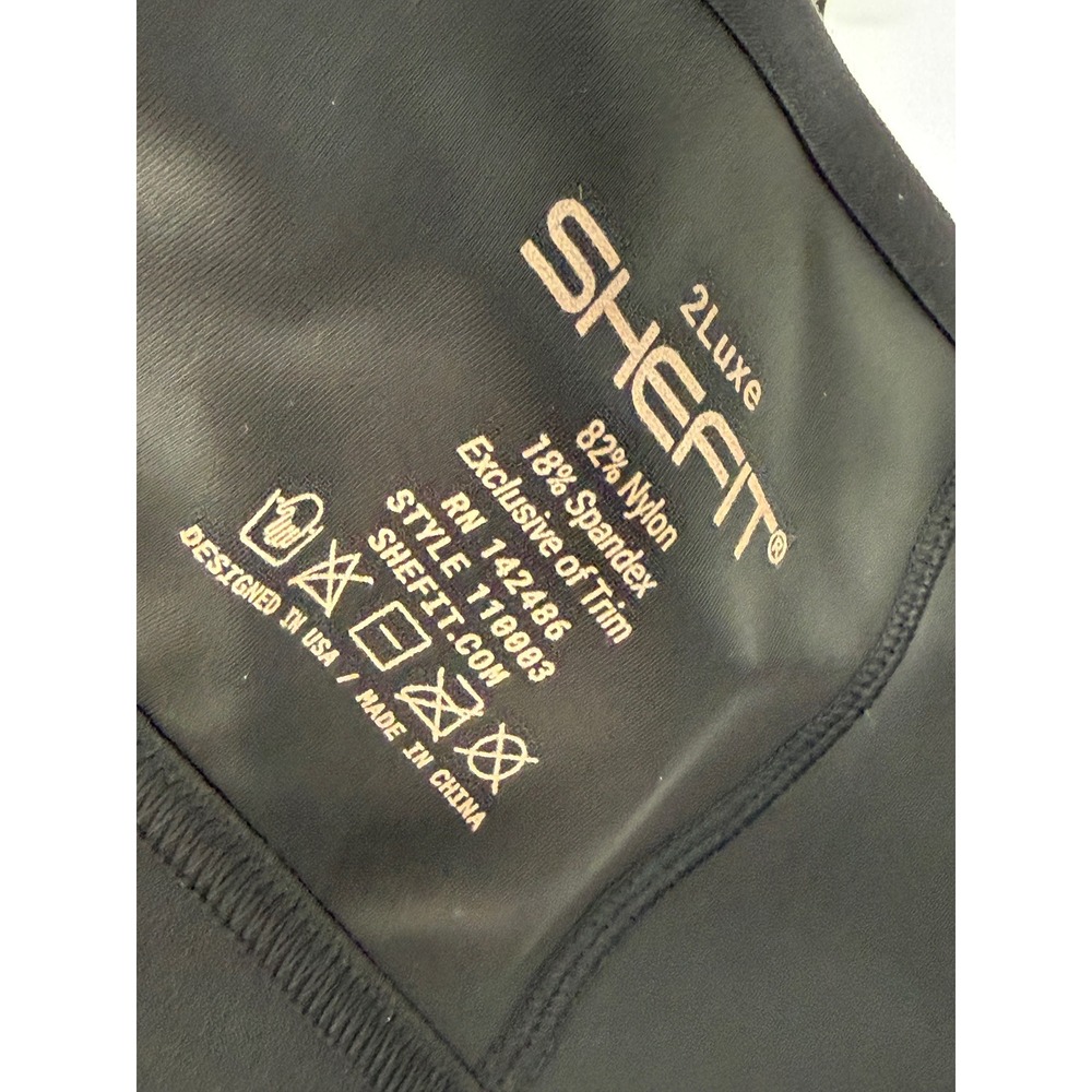 Shefit Ultimate Sports Bra Black Rose Gold Foil Medium Impact Size 2Luxe Gym 2X - Picture 8 of 13
